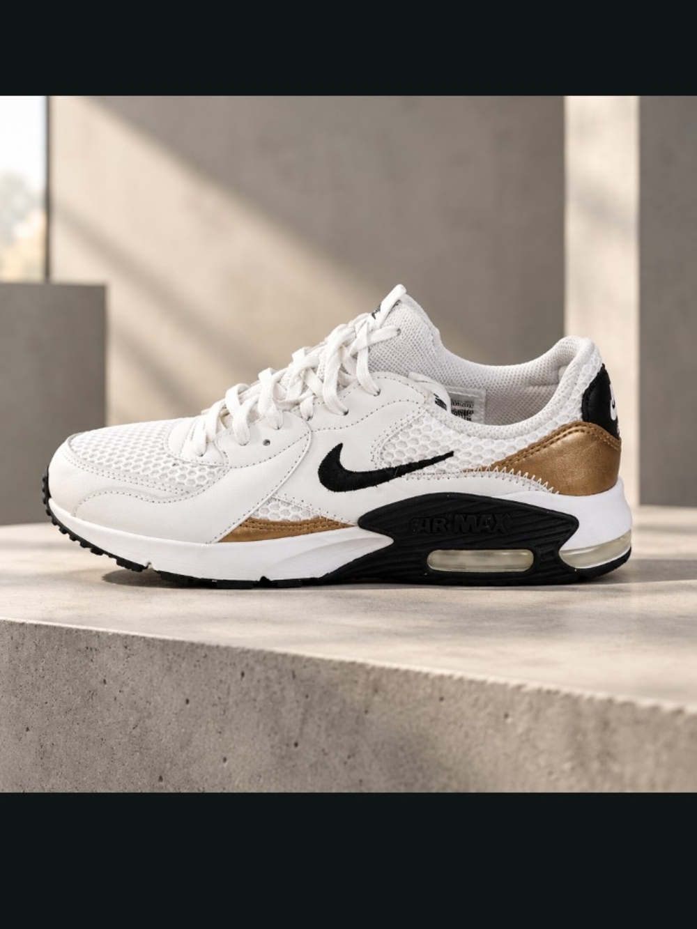 Nike Women's White Black Gold Air Max Runner